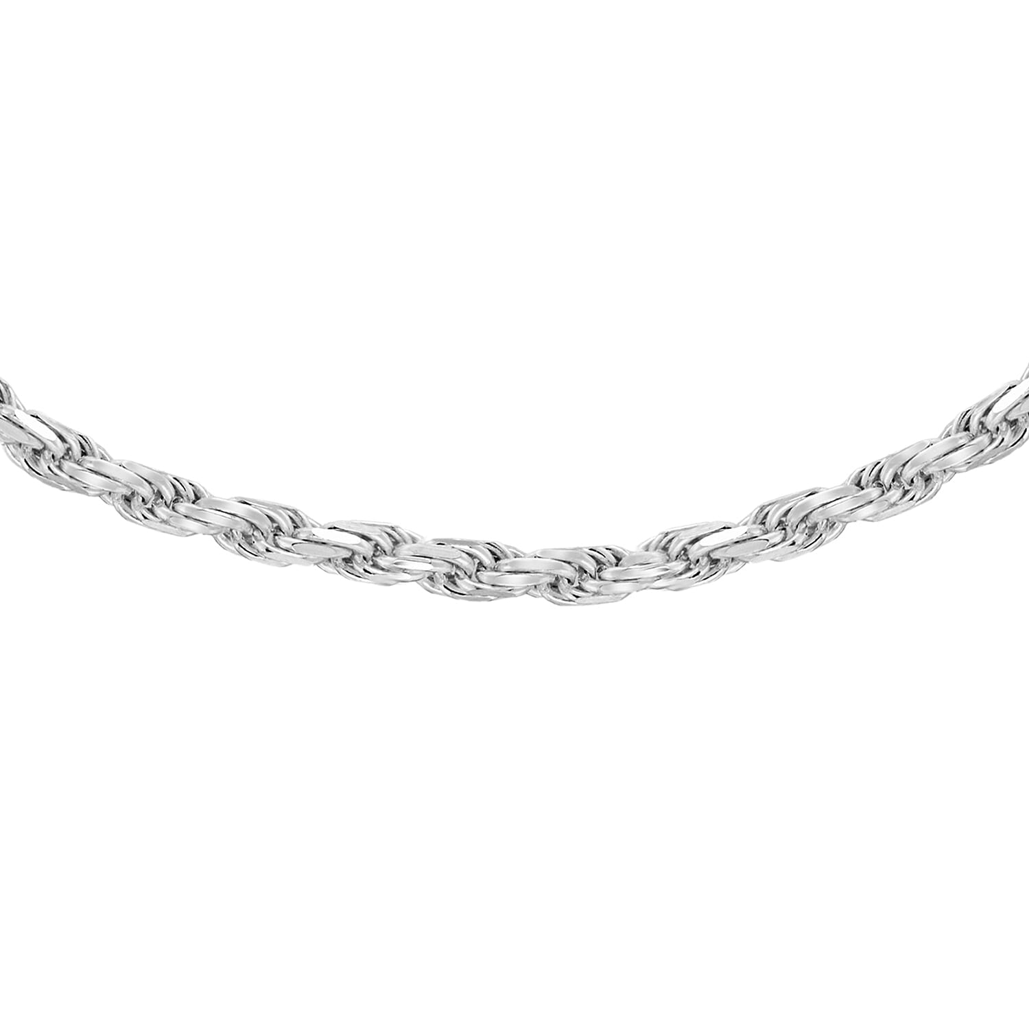 Silver rope deals chain necklace