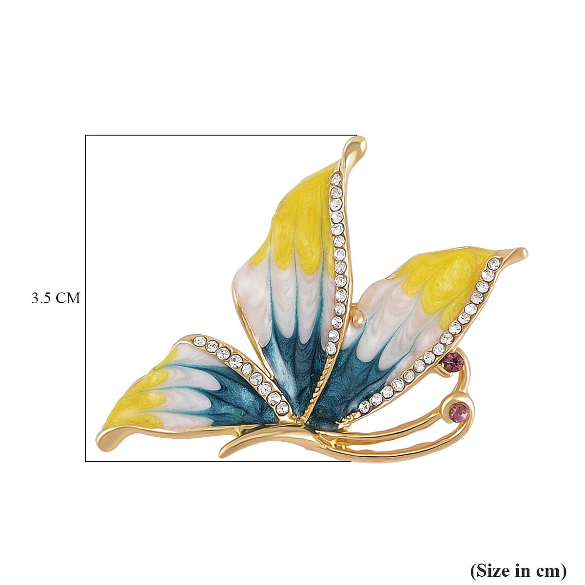White Austrian & Purple Austrian Crystal Enamelled Butterfly Brooch White Austrian & Purple Austrian Crystal Enamelled Butterfly Brooch
