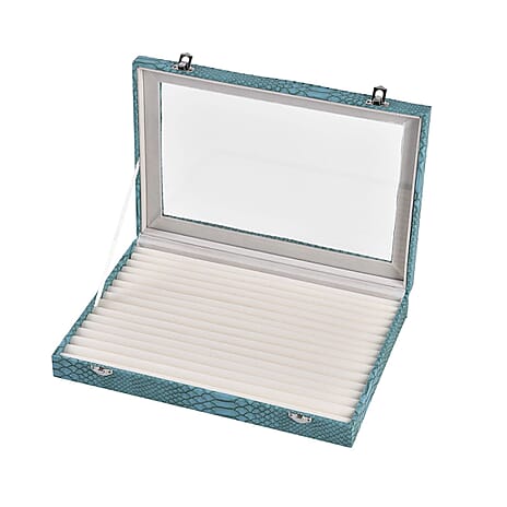 Animal Ring Box (Size 13x9x2 in) - Turquoise Blue & Black