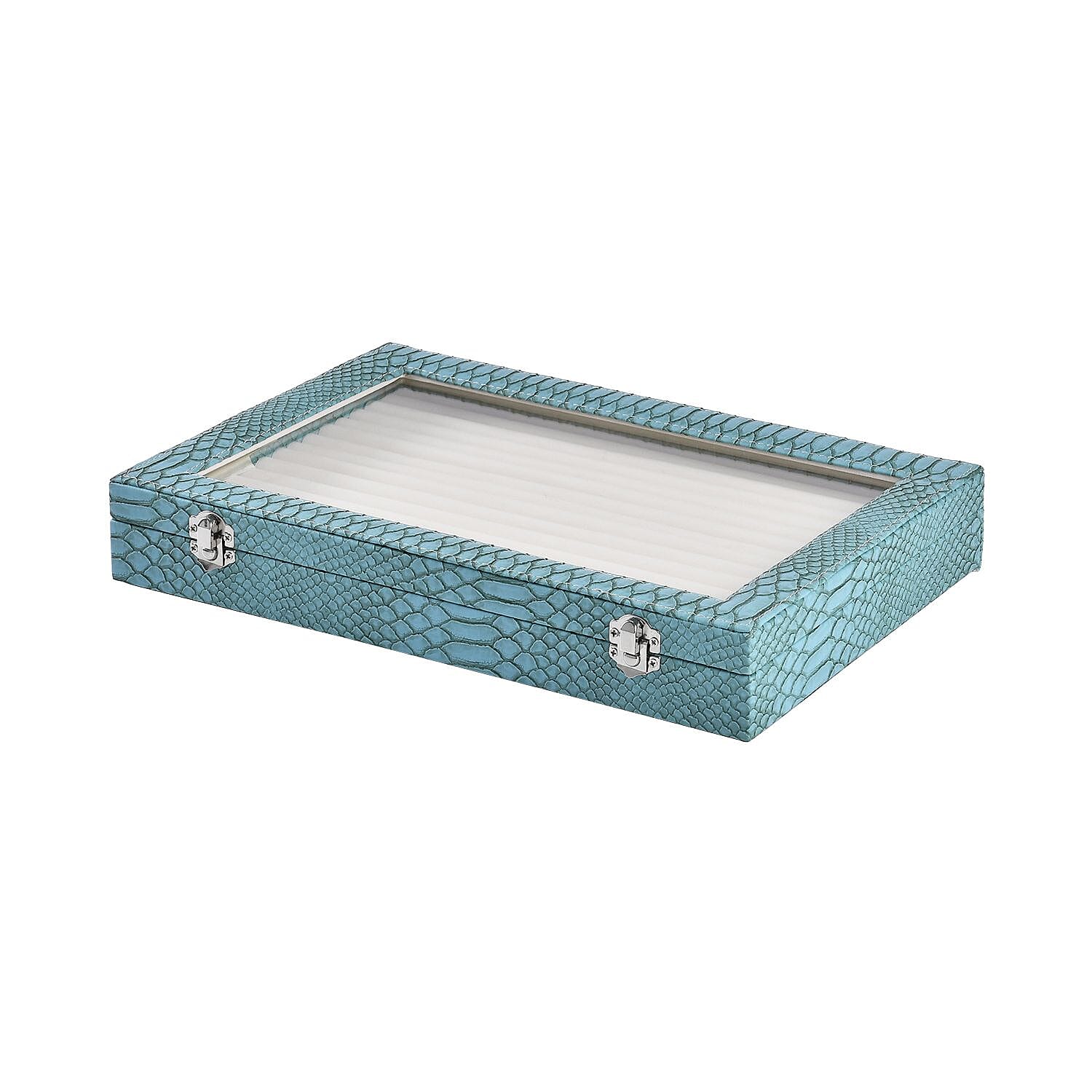 Animal Ring Box (Size 13x9x2 in) - Turquoise Blue & Black