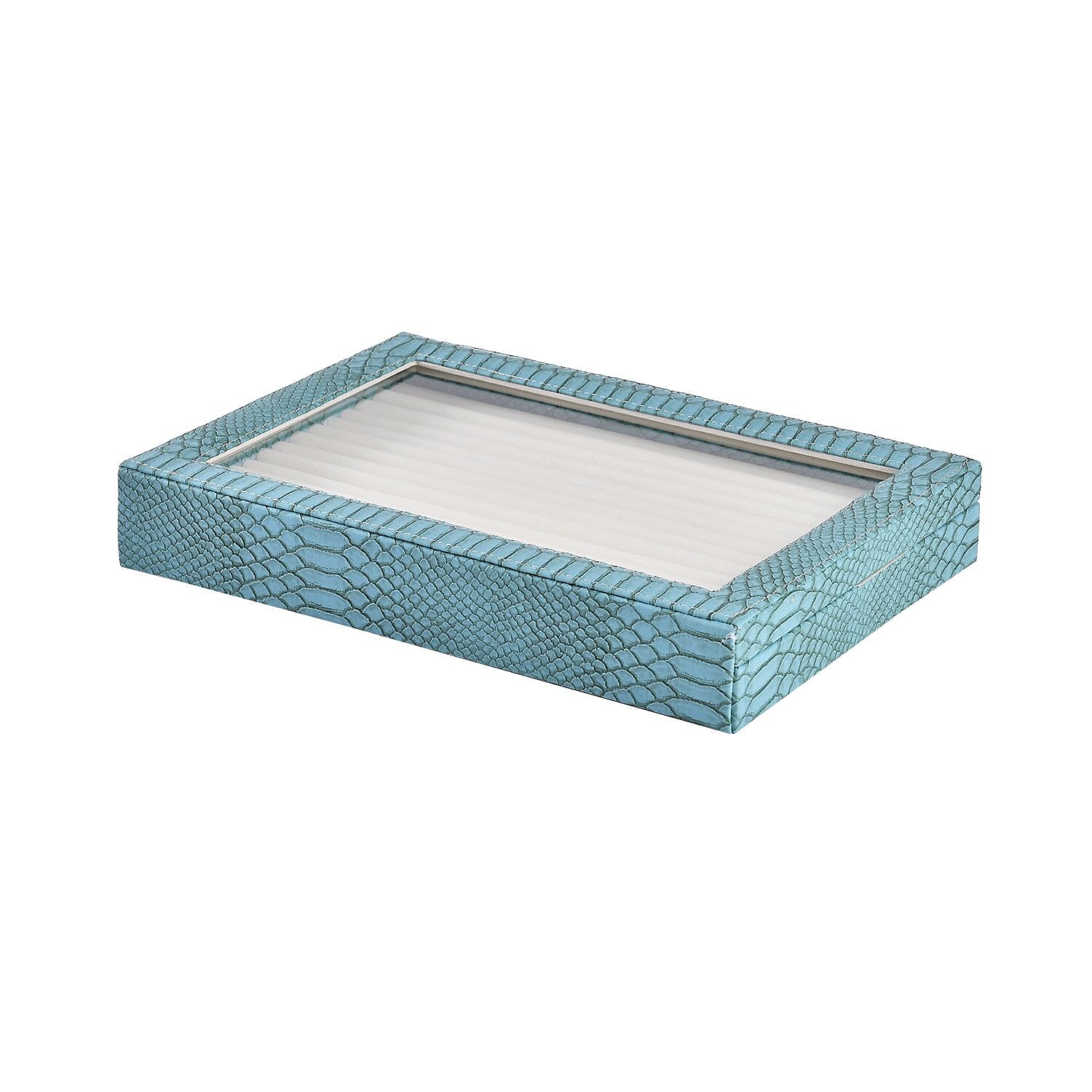 Animal Ring Box (Size 13x9x2 in) - Turquoise Blue & Black