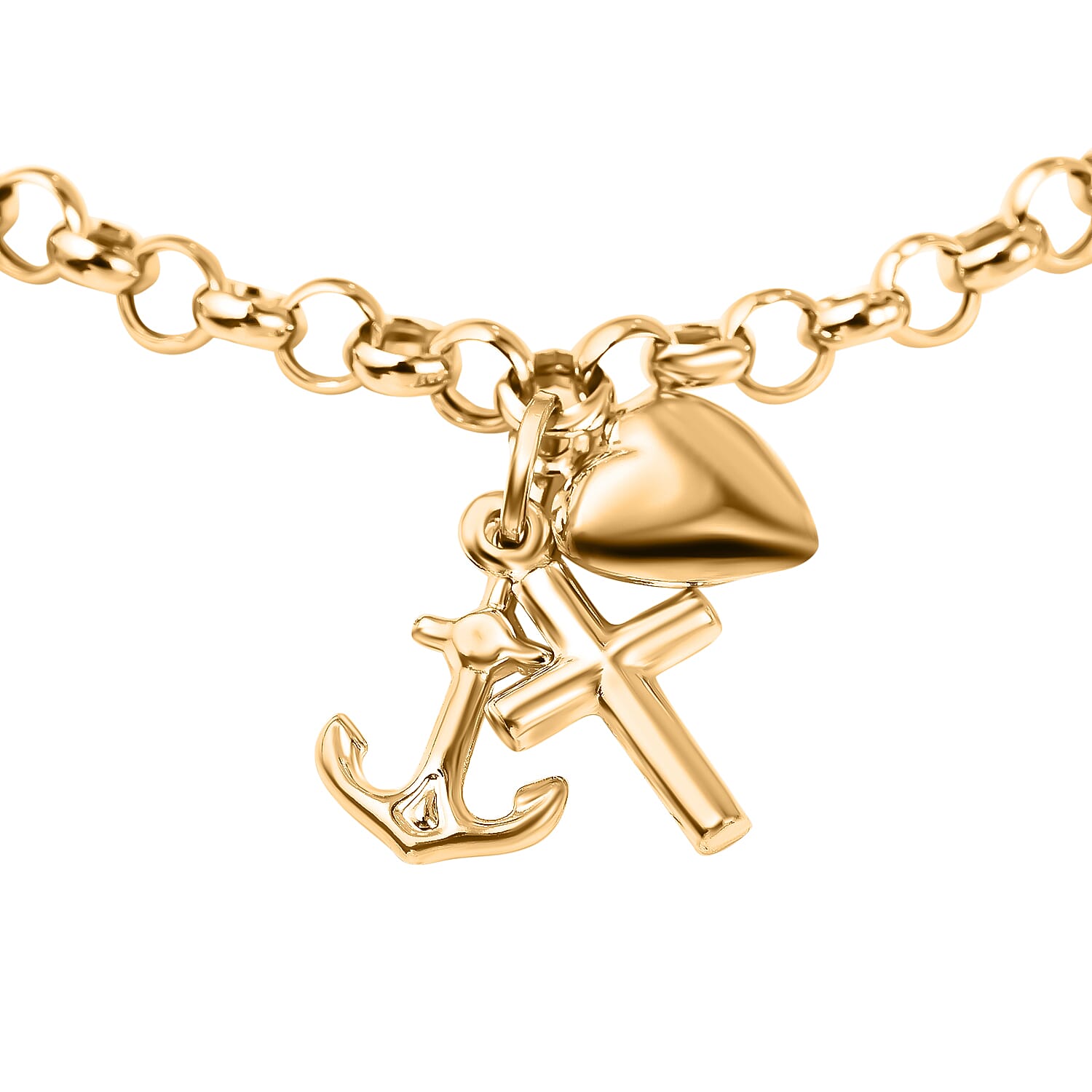 Designer Inspired- 9K Yellow Gold Charm Bracelet (Size - 7), Gold Wt. 4.20 Gms