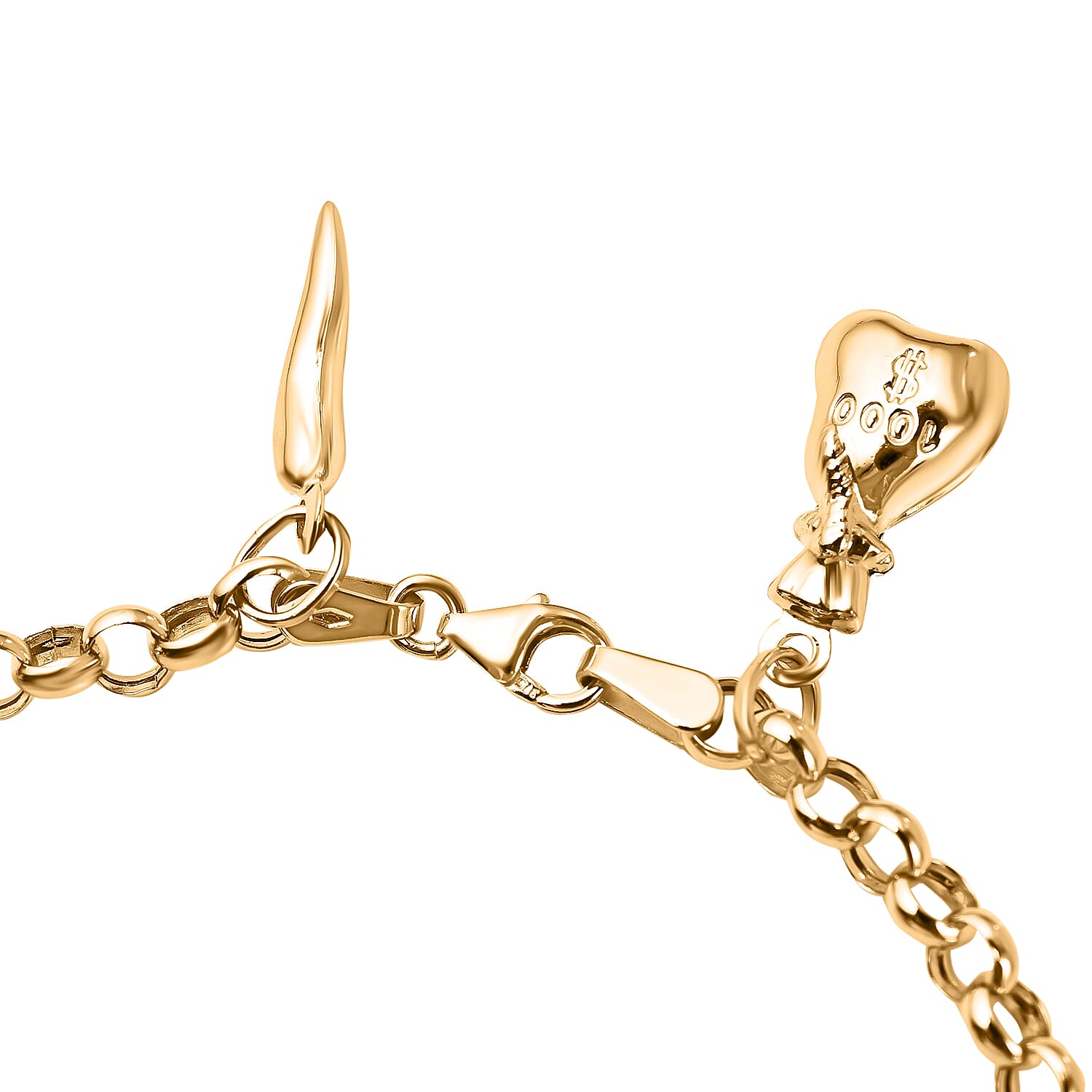 Designer Inspired- 9K Yellow Gold Charm Bracelet (Size - 7), Gold Wt. 4.20 Gms
