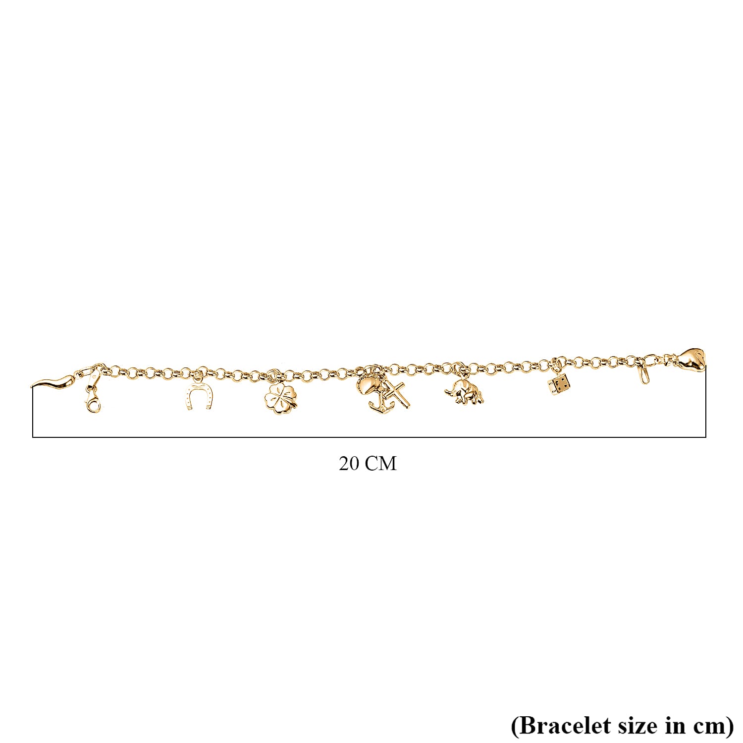 Designer Inspired- 9K Yellow Gold Charm Bracelet (Size - 7), Gold Wt. 4.20 Gms