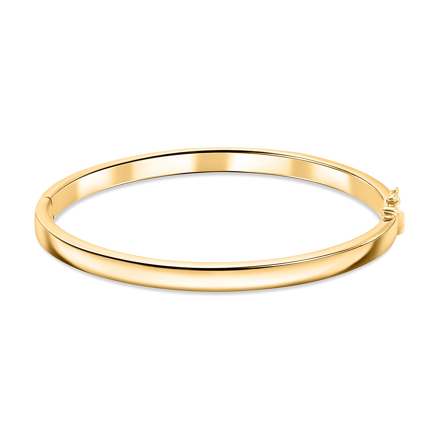 Mega CloseOut- 9K Yellow Gold 5MM Oval Hinged Bangle (Size 7), Gold Wt. 9 GM