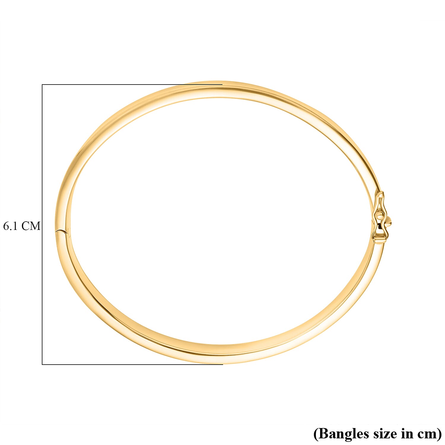 Mega CloseOut- 9K Yellow Gold 5MM Oval Hinged Bangle (Size 7), Gold Wt. 9 GM