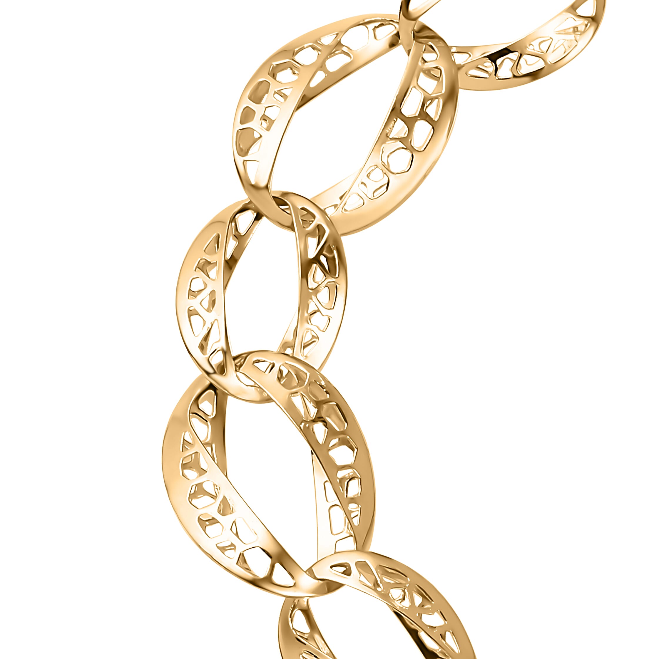 VICENZA Close Out Deal- 9K Yellow Gold Diamond Cut Oval Link Bracelet (Size - 7.5-1 Inch Ext.), Gold Wt 5.30 GM