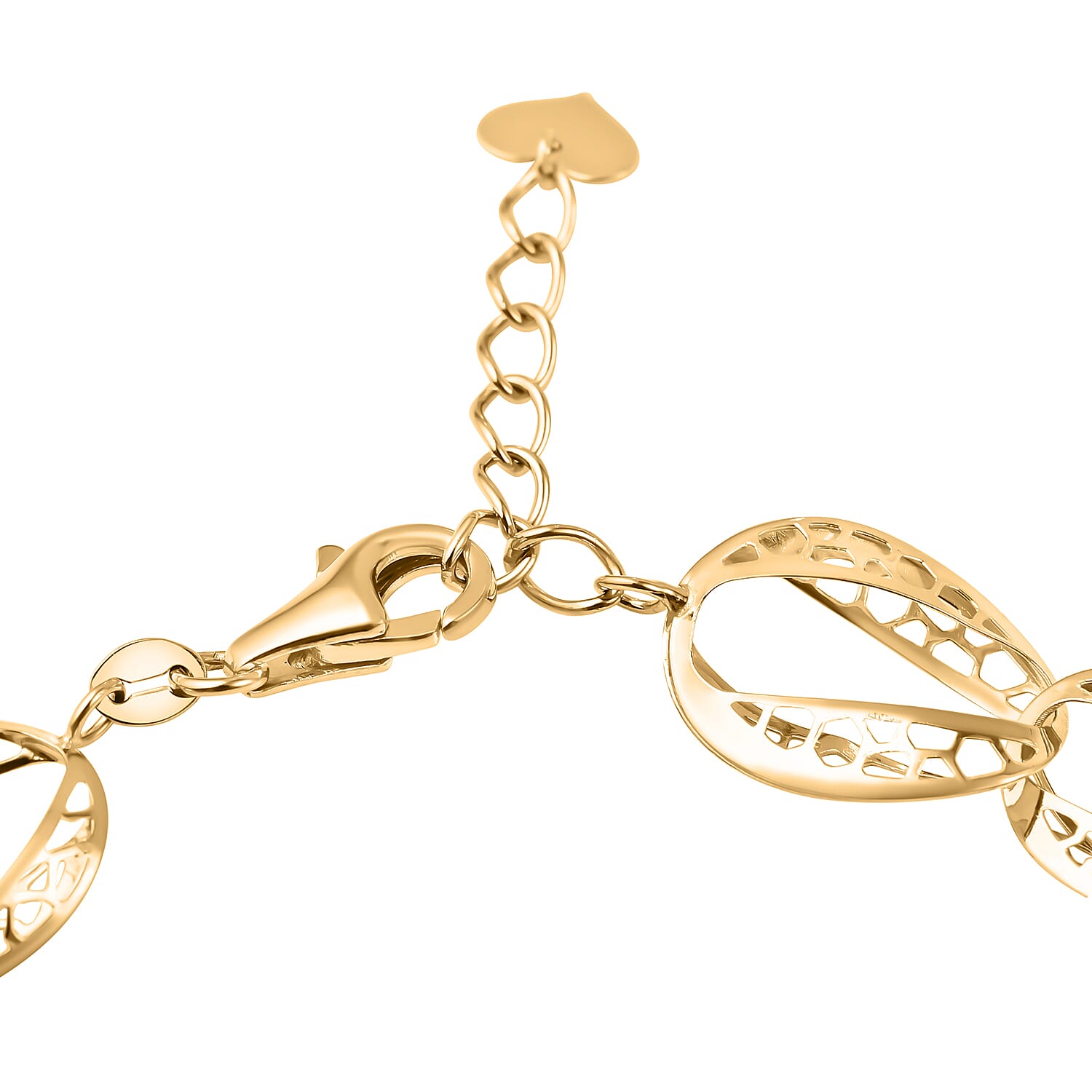 VICENZA Close Out Deal- 9K Yellow Gold Diamond Cut Oval Link Bracelet (Size - 7.5-1 Inch Ext.), Gold Wt 5.30 GM