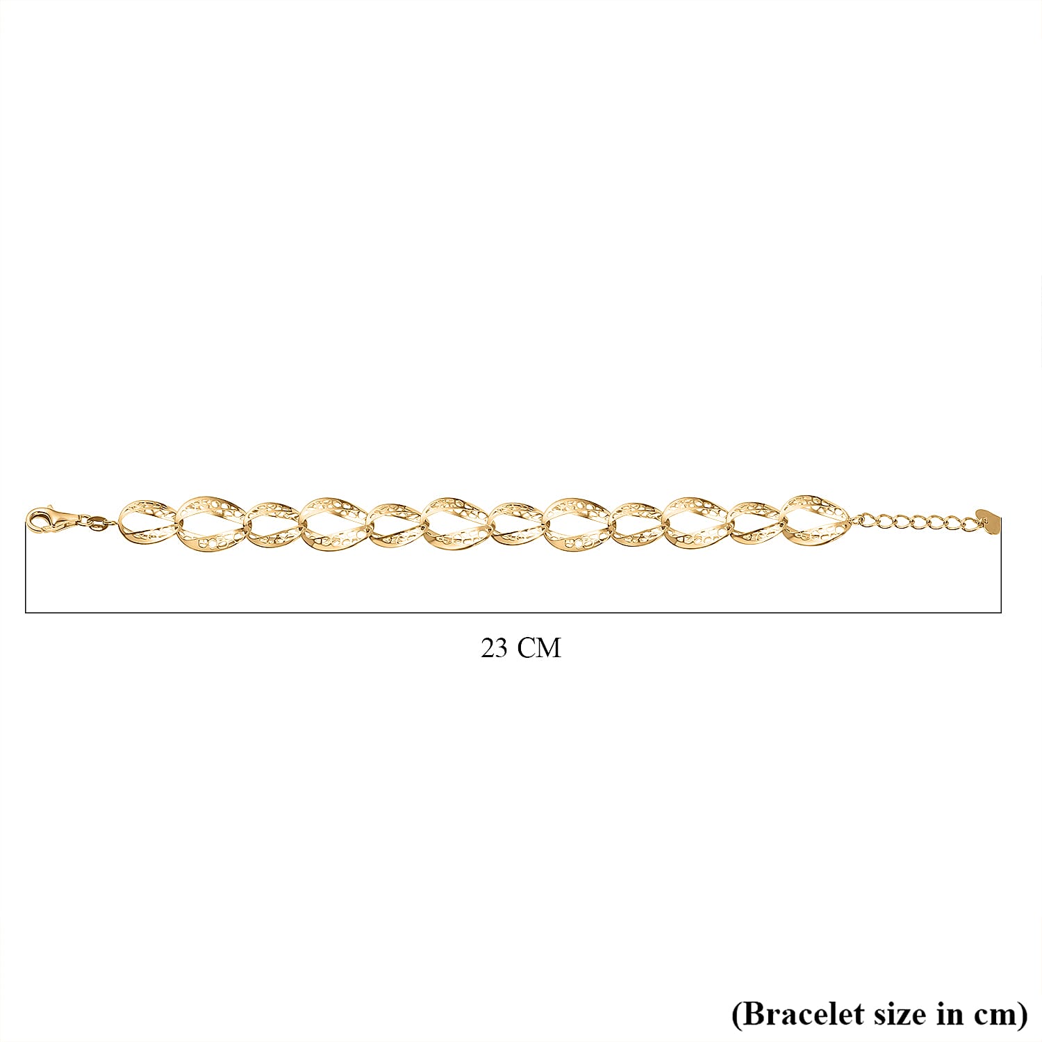VICENZA Close Out Deal- 9K Yellow Gold Diamond Cut Oval Link Bracelet (Size - 7.5-1 Inch Ext.), Gold Wt 5.30 GM