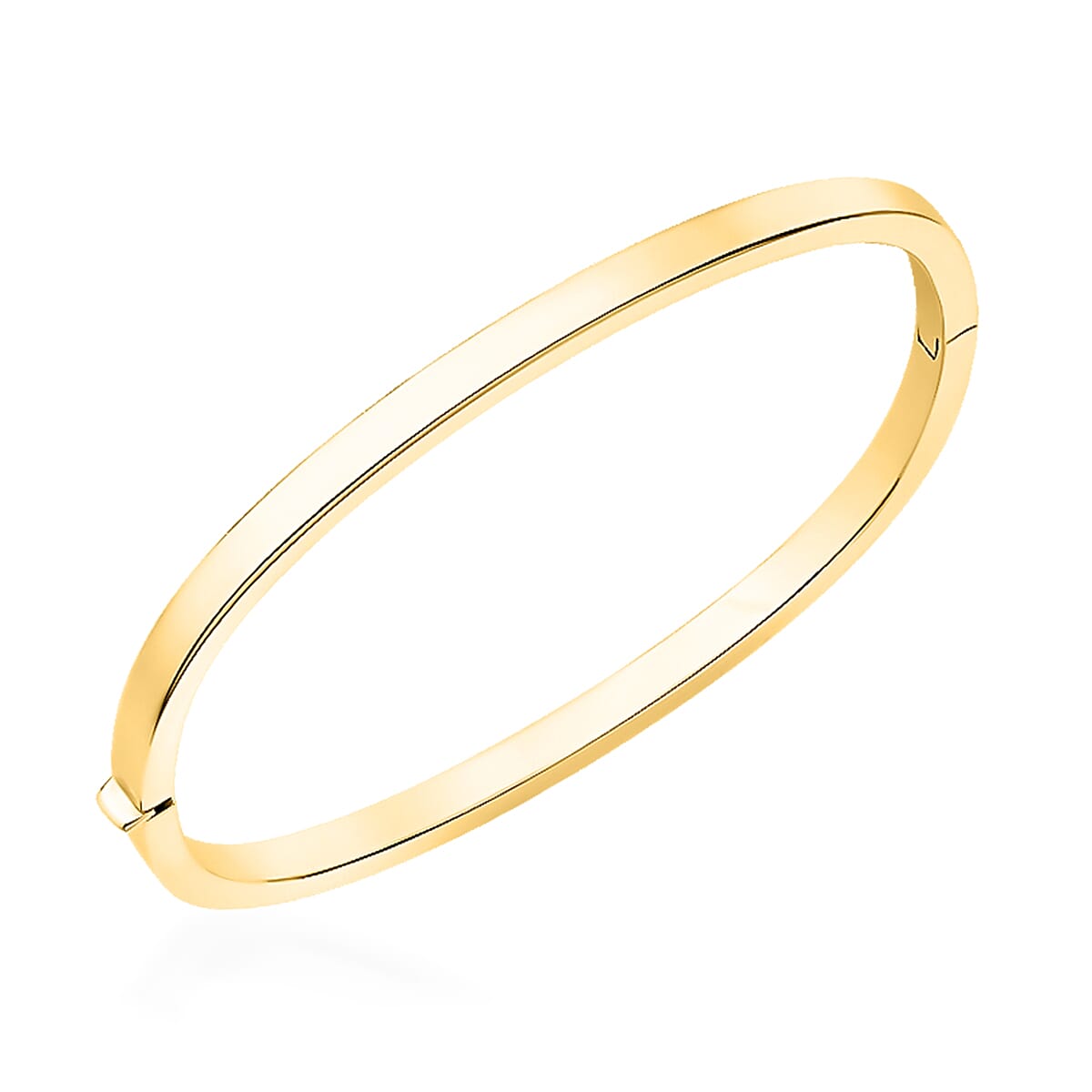 9K Yellow Gold Rectangular Tube Bangle (Size 7). Gold Wt 6.93 Gms