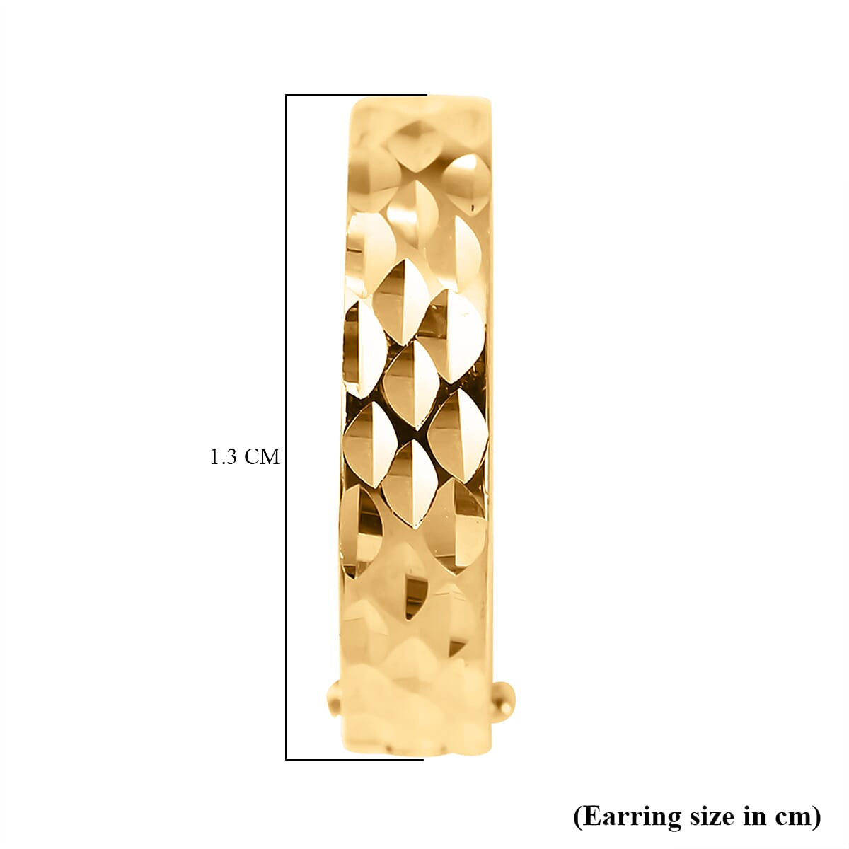 9ct Yellow Gold 2.5mm x 12mm Diamond Cut Pyramid Creole Earrings