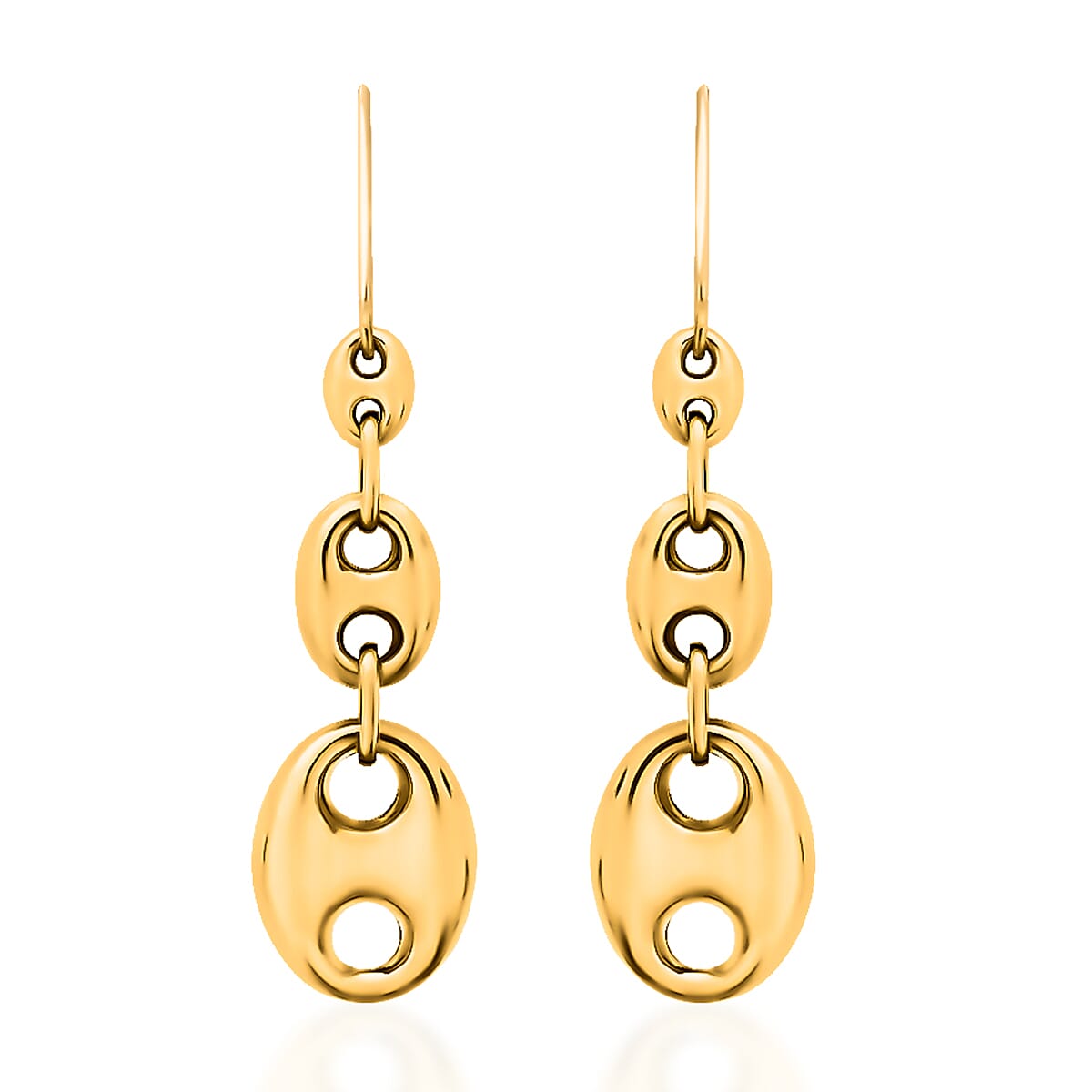 Designer Inspired- 9K Yellow Gold Mariner Link Drop Earrings