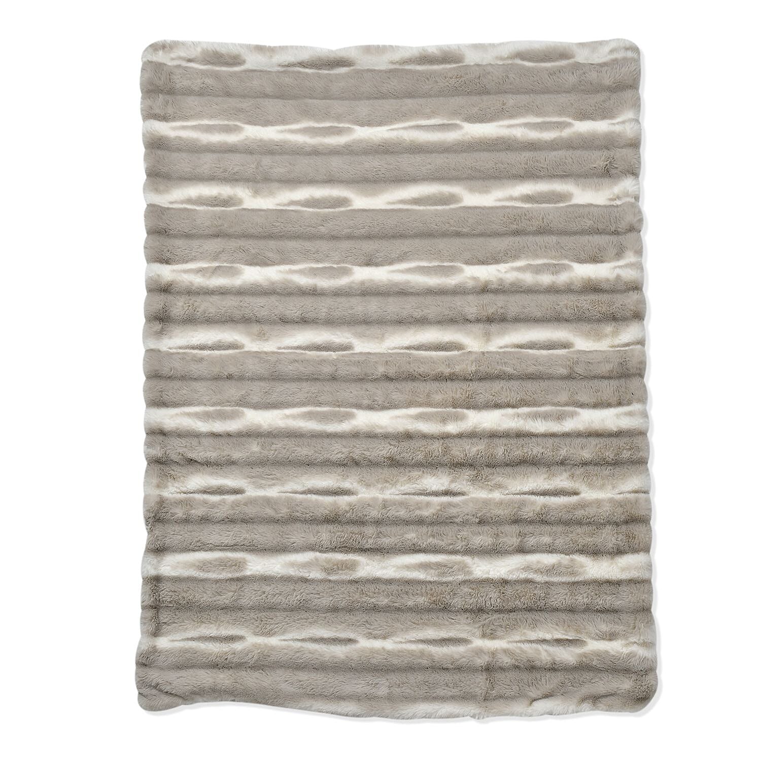 The Most Sumptuous Blanket at TJC Ever - 700GSM Double Layer Faux Rabbit Fur Sherpa Blanket (Size 200x150cm) - Grey