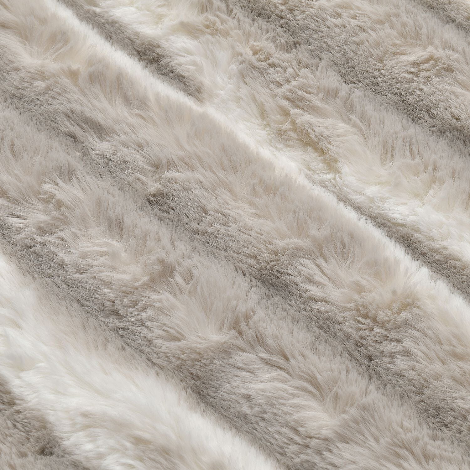 The Most Sumptuous Blanket at TJC Ever - 700GSM Double Layer Faux Rabbit Fur Sherpa Blanket (Size 200x150cm) - Grey