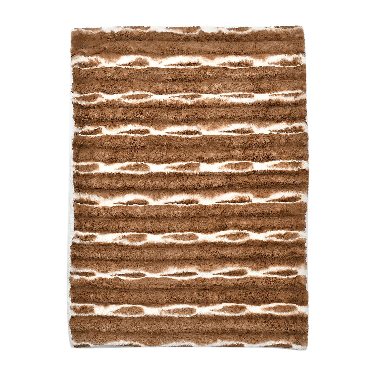 The Most Sumptuous Blanket at TJC Ever- 700GSM Double Layer Faux Rabbit Fur Sherpa Blanket (Size 200x150cm) - Brown