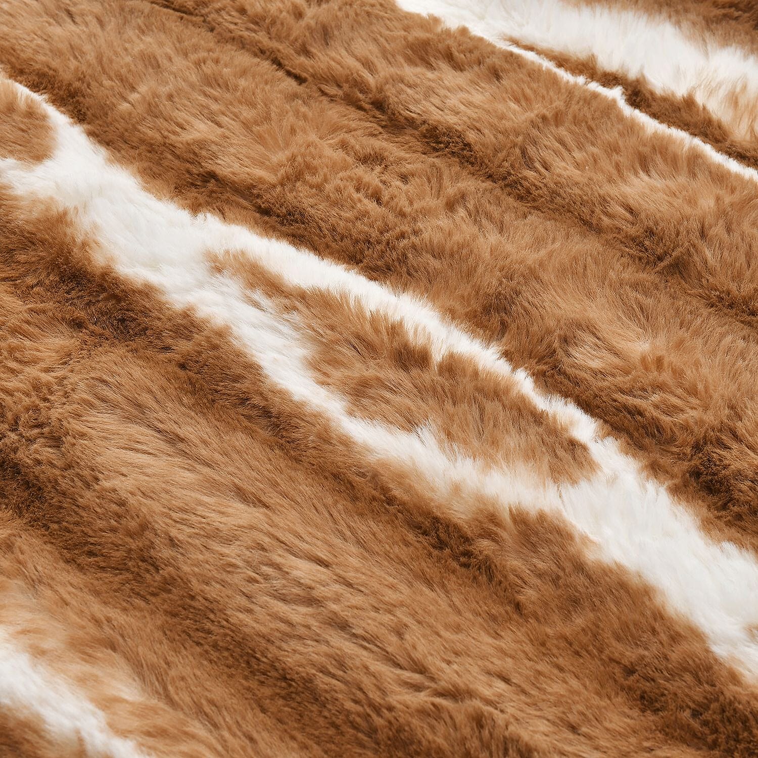 The Most Sumptuous Blanket at TJC Ever- 700GSM Double Layer Faux Rabbit Fur Sherpa Blanket (Size 200x150cm) - Brown
