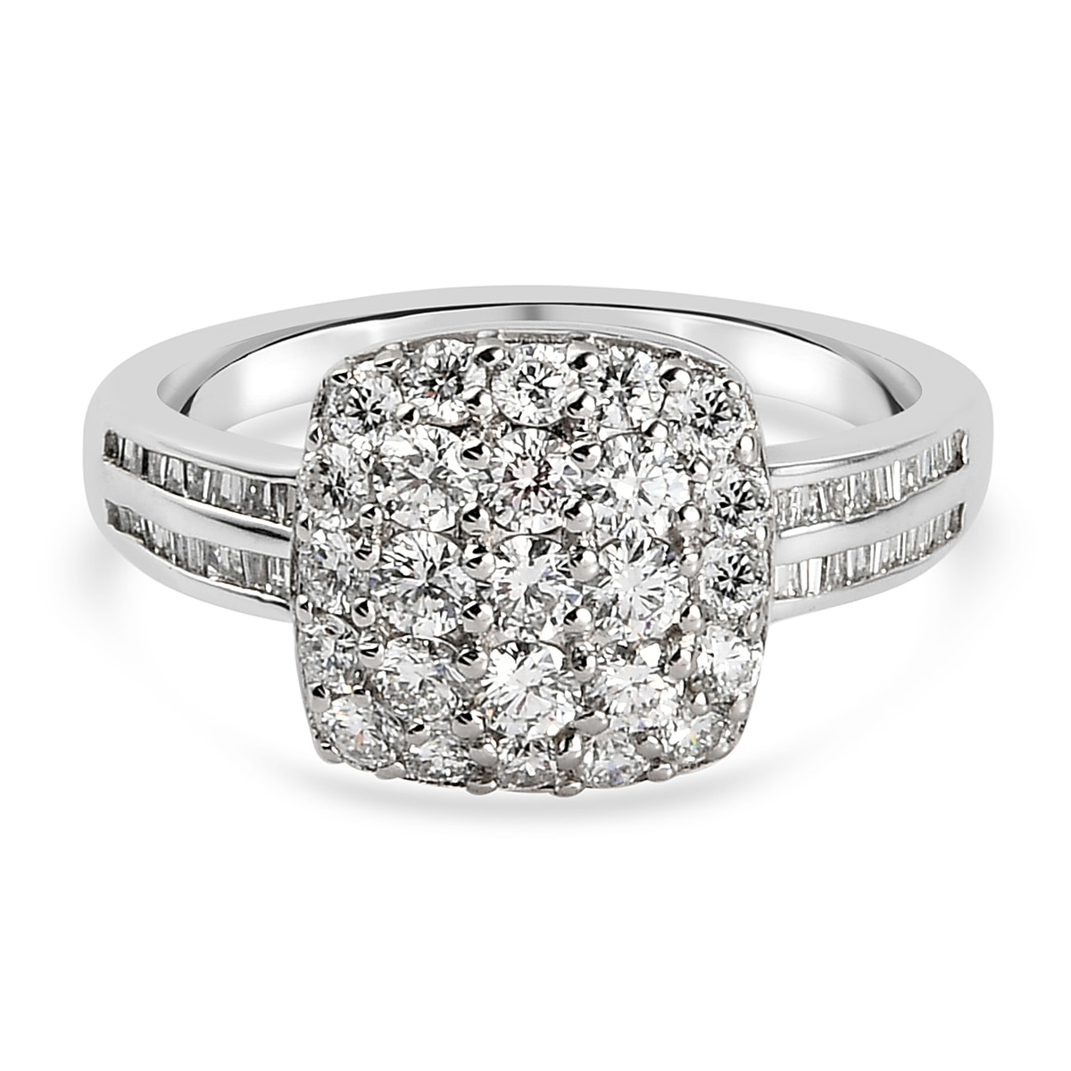 RHAPSODY 950 Platinum Cluster Ring with IGI Certified VS EF  White Diamond 1.04 Carat