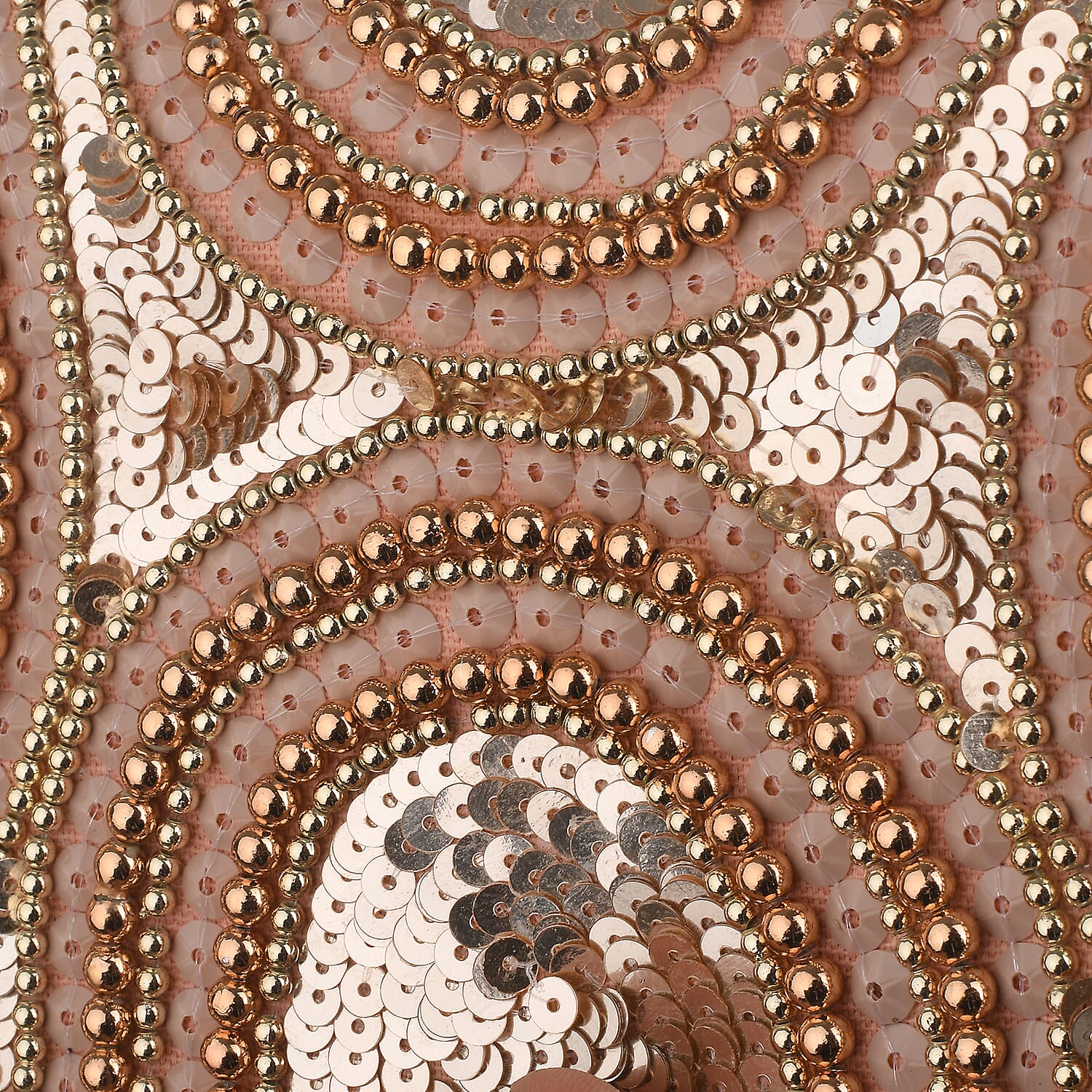 Hand embroidered Beaded Pattern Crossbody Clutch Bag with Shoulder Strap (Size 25x16 Cm) - Light Pink