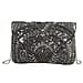 Hand embroidered Beaded Pattern Crossbody Clutch Bag with Shoulder Strap (Size 25x16 Cm) - Grey