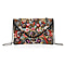 Hand embroidered Beaded Pattern Crossbody Clutch Bag with Shoulder Strap (Size 25x16 Cm) - Multi