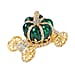White Austrian Crystal Royal Carriage Jewellery Box - Green
