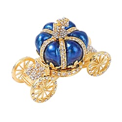 White Austrian Crystal Royal Carriage Jewellery Box - Green