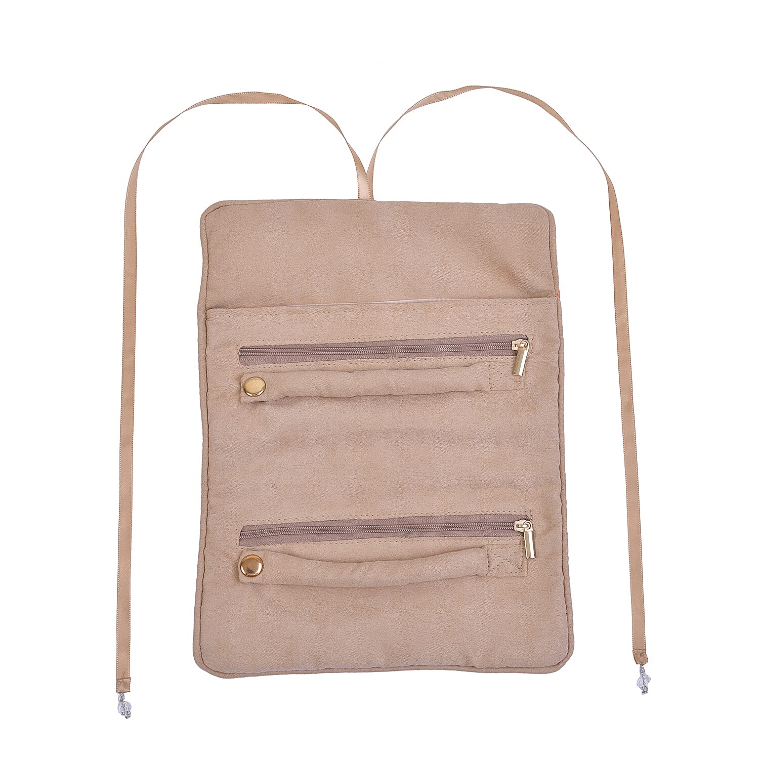 La Marey Foldable Velvet Jewellery Roll Organiser with a Gift Box  - Velvet & Blue