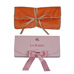 La Marey Foldable Velvet Jewellery Roll Organiser with a Gift Box  - Velvet & Blue