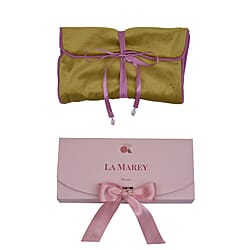 La Marey Foldable Velvet Jewellery Roll Organiser with a Gift Box  - Velvet & Blue