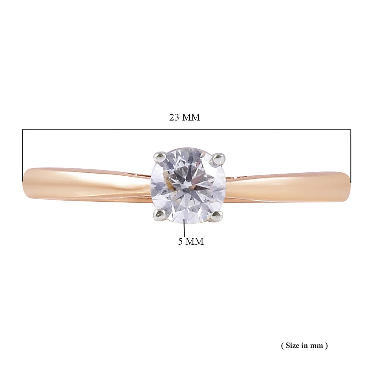 9K Yellow Gold SGL Certified Diamond (I3-G-H) Ring 0.51 Ct.