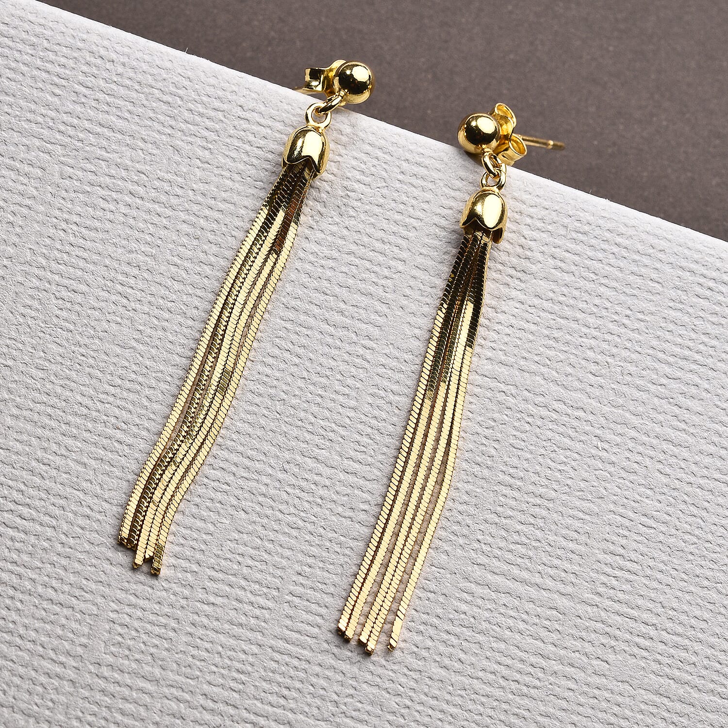 New York Close Out Deal - Yellow Gold Overlay Sterling Silver Earrings With Push Back