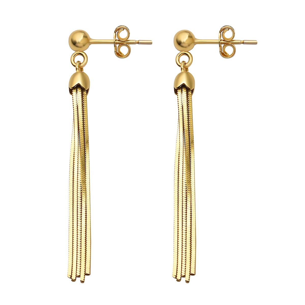 New York Close Out Deal - Yellow Gold Overlay Sterling Silver Earrings With Push Back