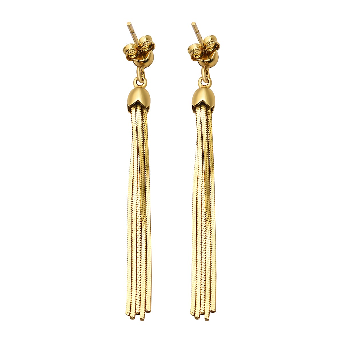 New York Close Out Deal - Yellow Gold Overlay Sterling Silver Earrings With Push Back