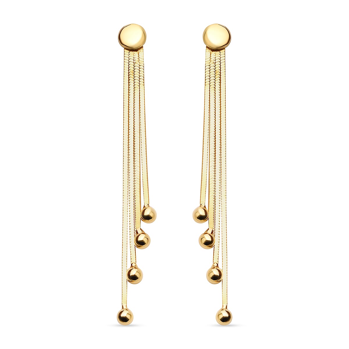 NY Close Out Deal - Yellow Gold Overlay Sterling Silver Dangle Earrings