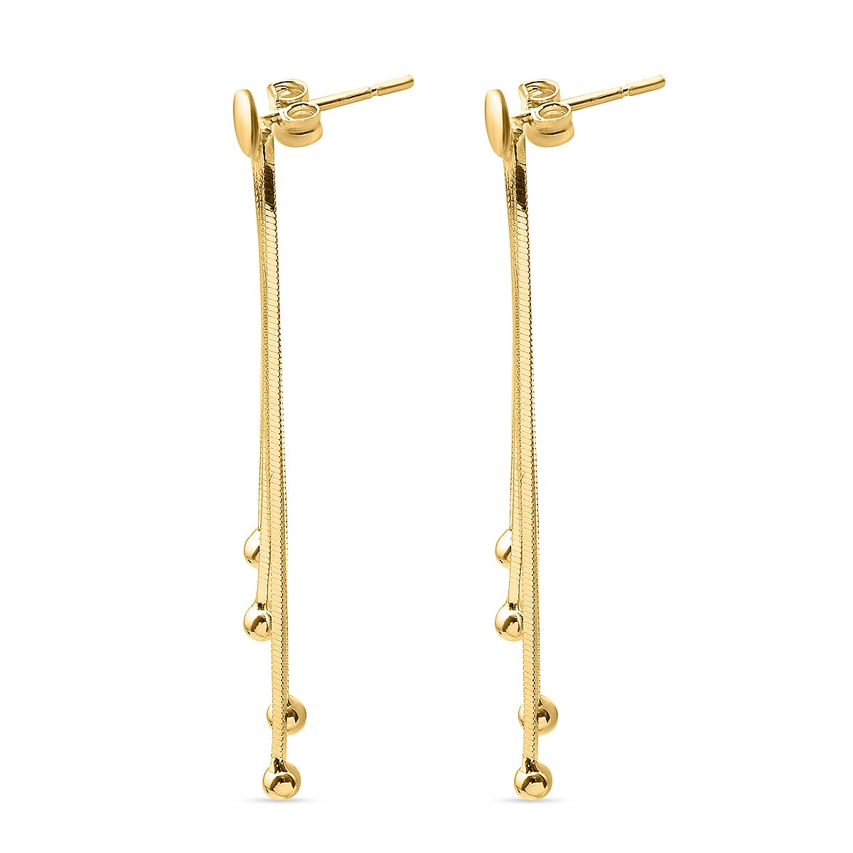 NY Close Out Deal - Yellow Gold Overlay Sterling Silver Dangle Earrings
