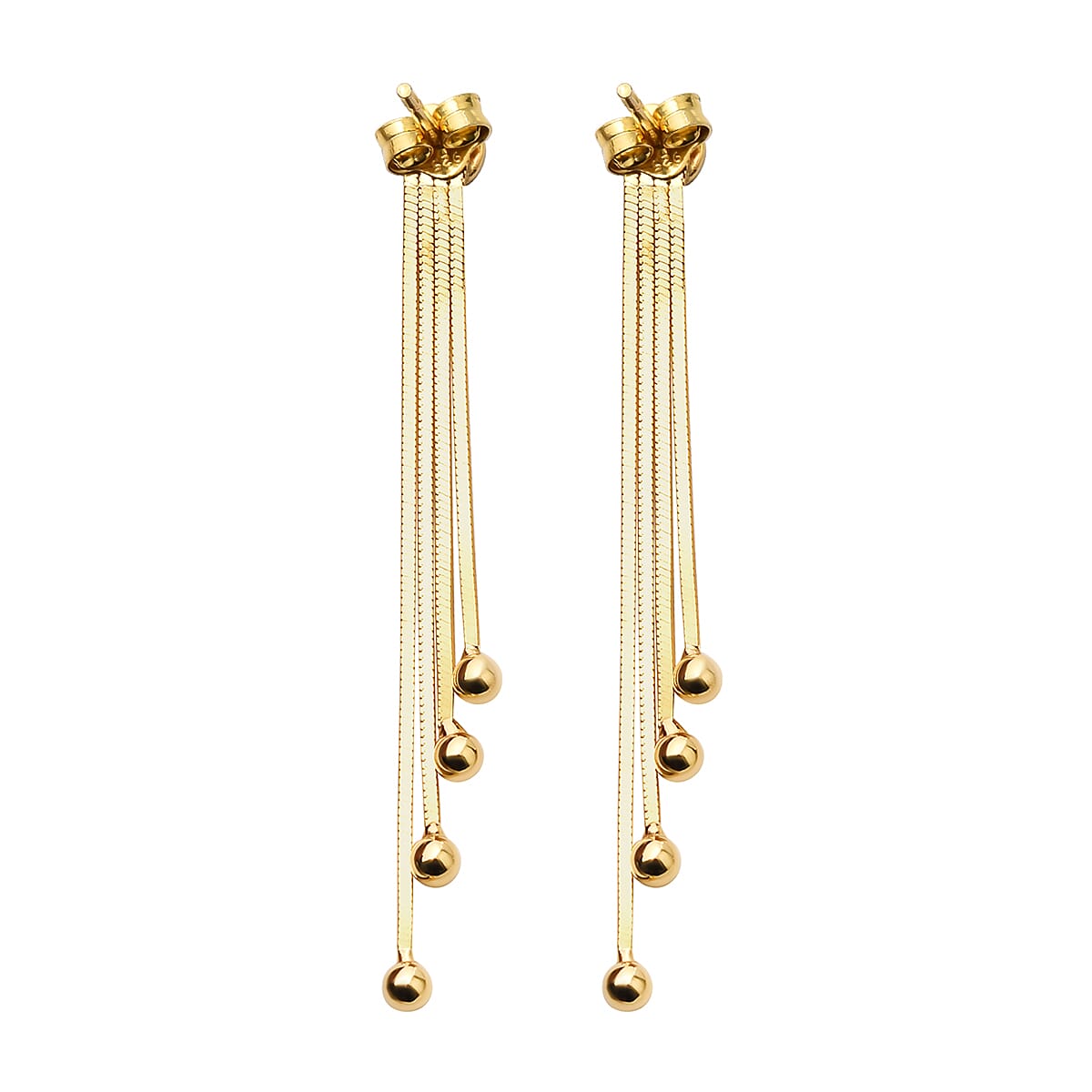 NY Close Out Deal - Yellow Gold Overlay Sterling Silver Dangle Earrings