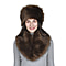 2 Piece Set - Faux Fur Hat and Collar Scarf - Brown
