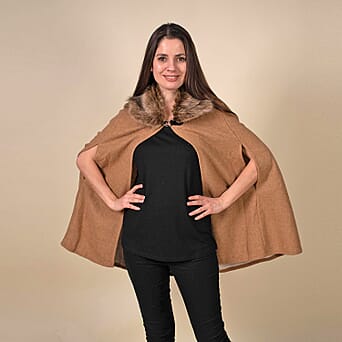 https://tjcuk.sirv.com/Products/76/0/7603507/TAMSY-Faux-Fur-Collar-Womens-Cape-Camel_7603507.jpg?w=342&h=342