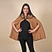 TAMSY Faux Fur Collar Cape - Black