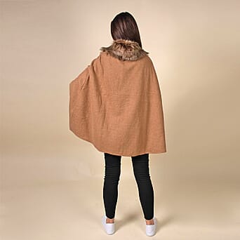 https://tjcuk.sirv.com/Products/76/0/7603507/TAMSY-Faux-Fur-Collar-Womens-Cape-Camel_7603507_1.jpg?w=342&h=342