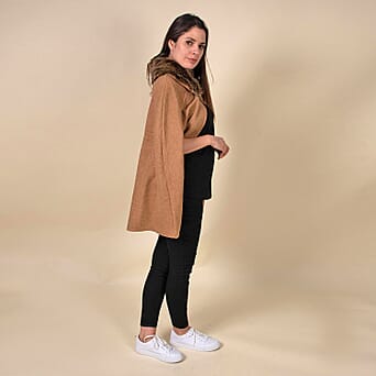 https://tjcuk.sirv.com/Products/76/0/7603507/TAMSY-Faux-Fur-Collar-Womens-Cape-Camel_7603507_3.jpg?w=342&h=342