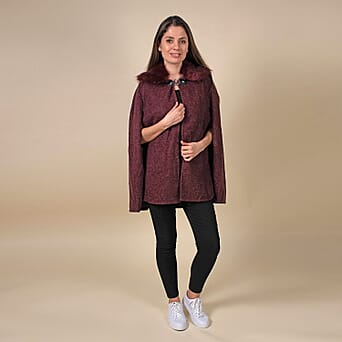 https://tjcuk.sirv.com/Products/76/0/7603509/TAMSY-Faux-Fur-Collar-Womens-Cape-Burgundy_7603509.jpg?w=342&h=342