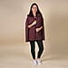 TAMSY Faux Fur Collar Cape - Burgandy
