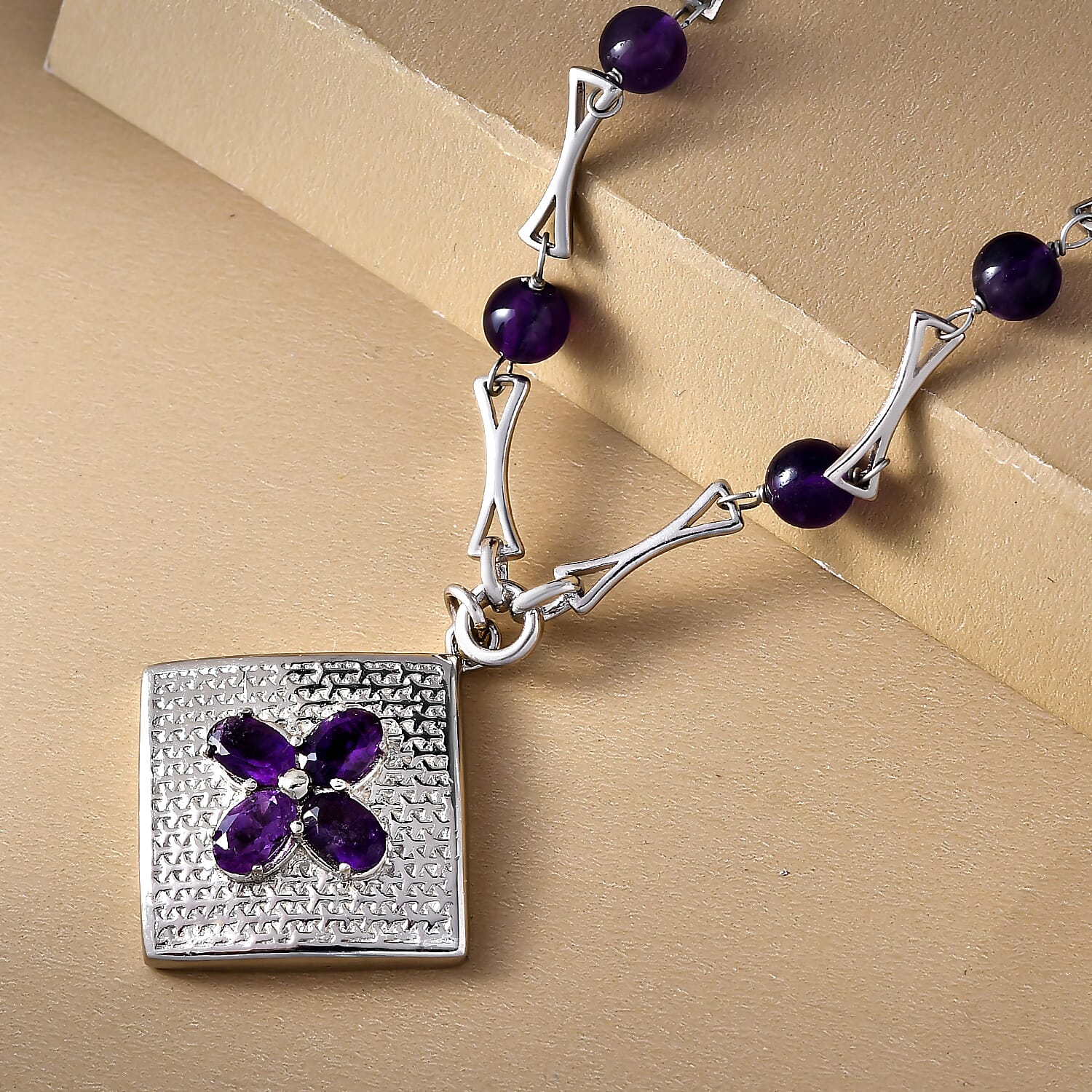 Designer Amethyst Necklace (Size - 18)  23.82 Ct.