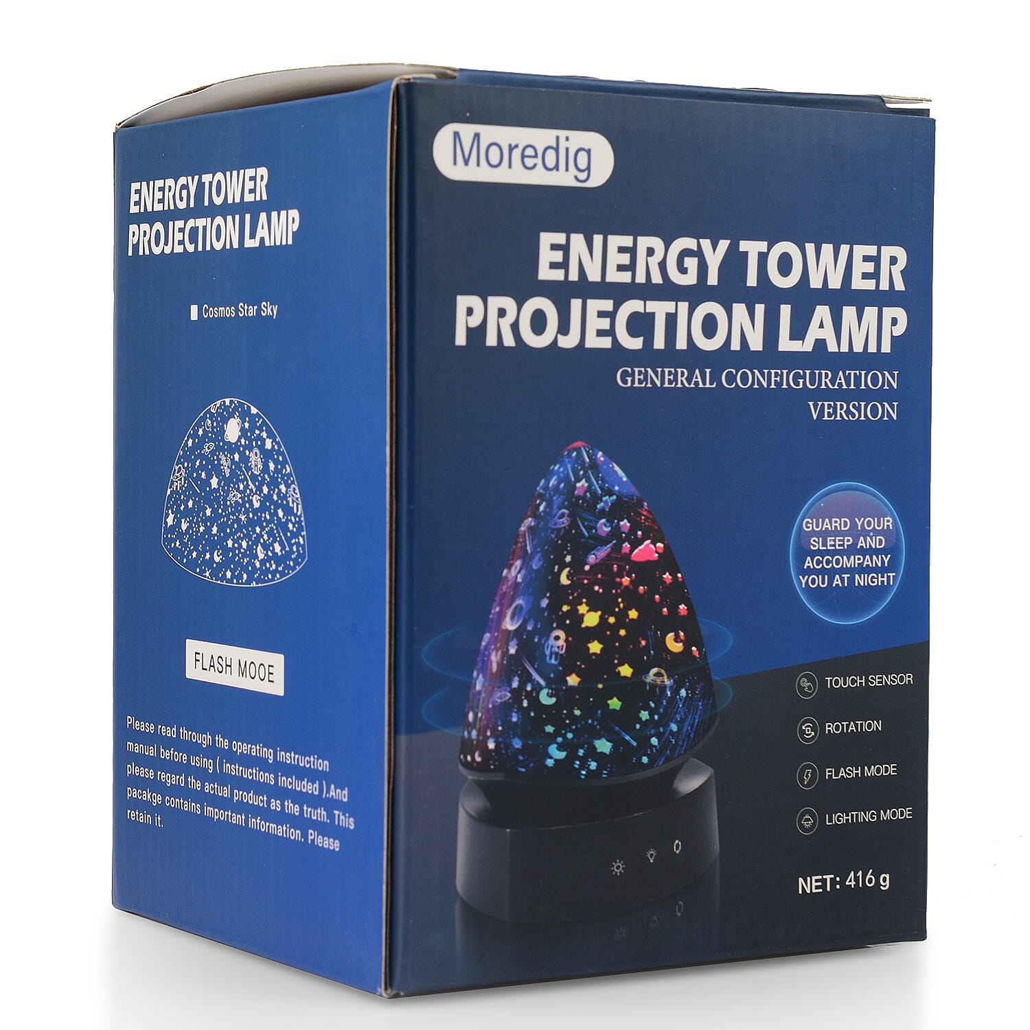 Night Projector Lamp for Kids With 360 Degree Rotation Function - Black - (16x16x12 cm)