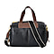 CLOSE OUT DEAL - 100% Genuine Leather Crossbody Bag with 2 Long Shoulder Straps - Black
