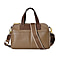 CLOSE OUT DEAL - 100% Genuine Leather Crossbody Bag with 2 Long Shoulder Straps - Khaki