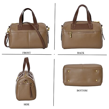 Manhattan CloseOut- 100% Genuine Leather  Bag with Shoulder Straps - Gold