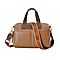 CLOSE OUT DEAL - 100% Genuine Leather Crossbody Bag with 2 Long Shoulder Straps - Tan