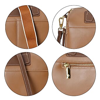 https://tjcuk.sirv.com/Products/76/0/7603769/100-Genuine-Leather-Crossbody-Bag-with-2-Long-Shoulder-Straps-Tan_7603769_5.jpg?w=342&h=342